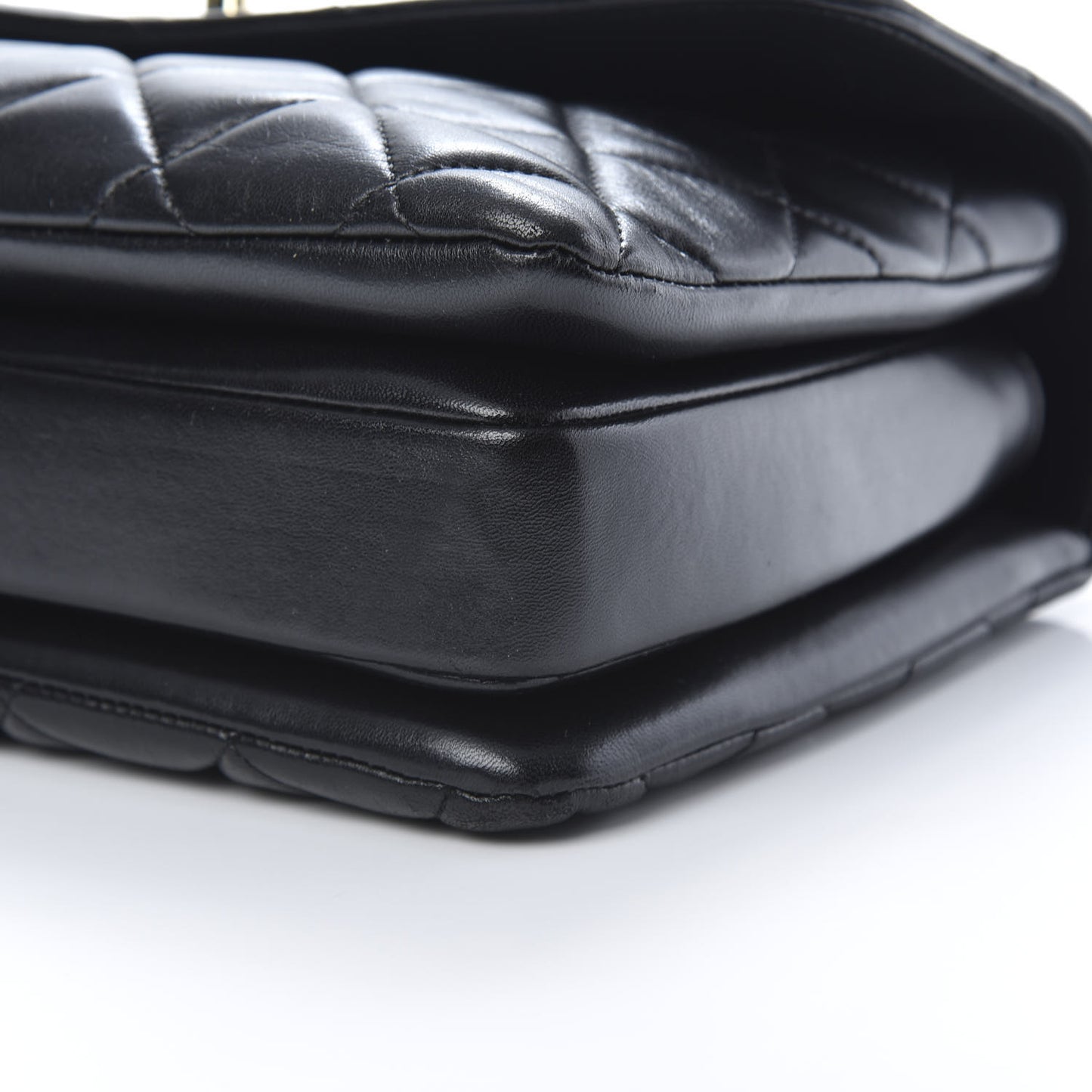 Lambskin Quilted Medium Trendy CC Flap Dual Handle Bag Black