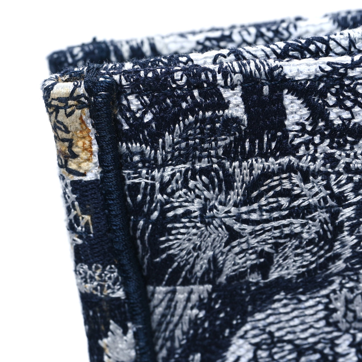 Canvas Embroidered Large Dioriviera Reverse Striped Toile De Jouy Book Tote Blue White