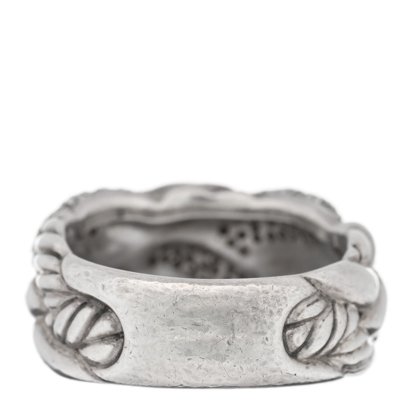 Sterling Silver Diamond Wide Woven Cable Ring 56 7.75
