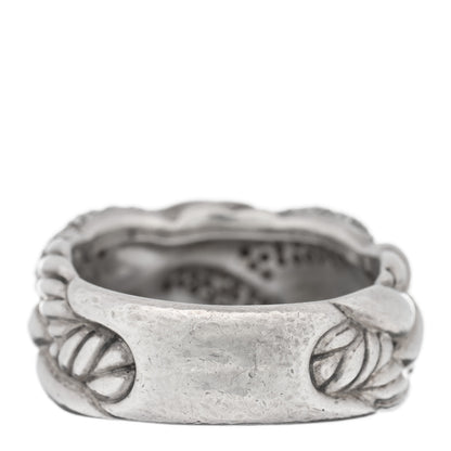 David Yurman Sterling Silver Diamond Wide Woven Cable Ring 56 7.75 3 of 4