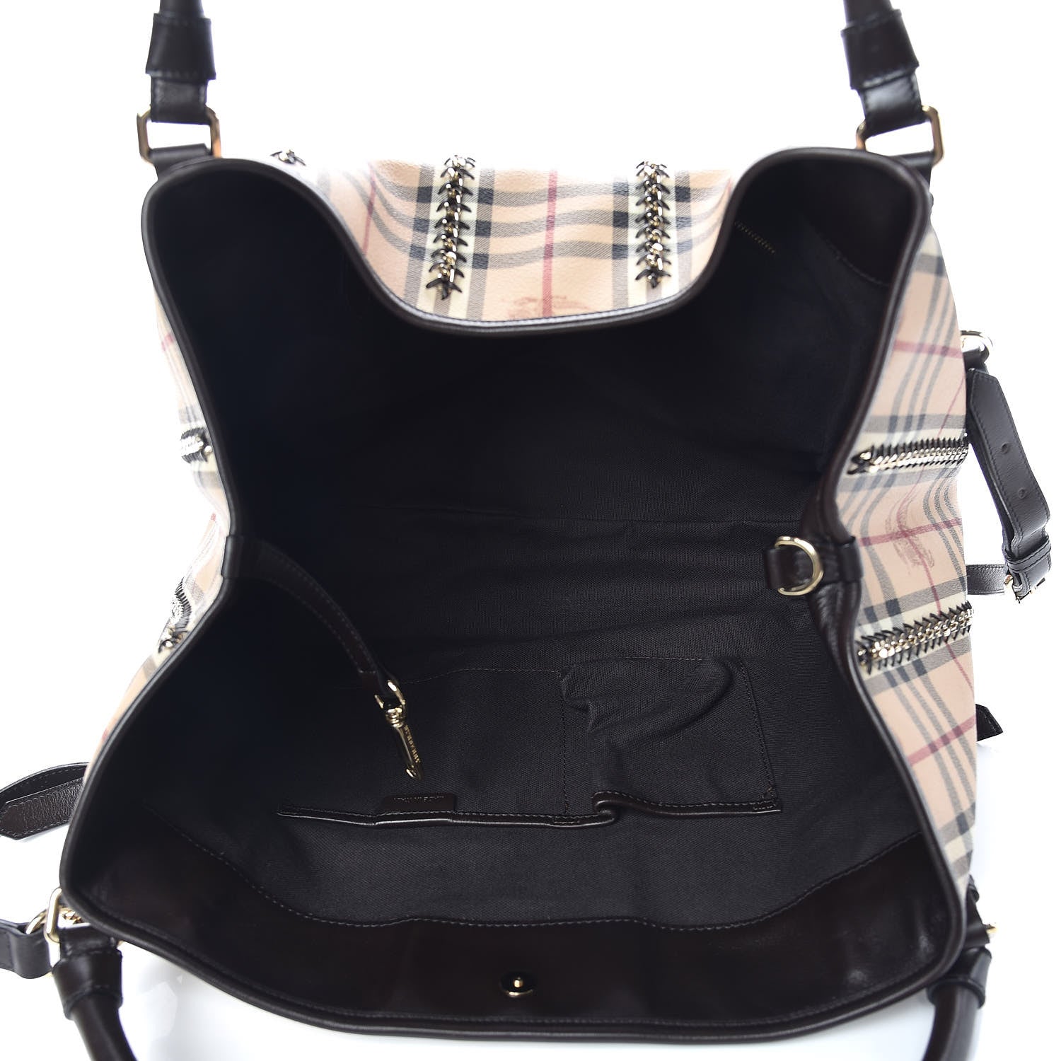 Burberry Haymarket Check Small Lawrence Tote Chocolate 5 of 13
