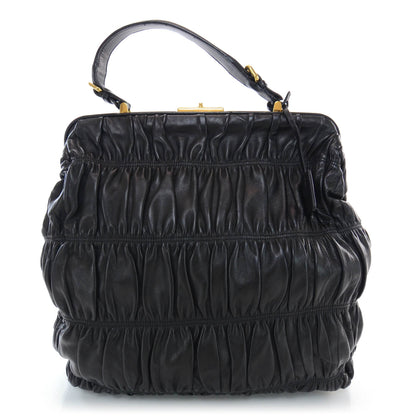 Prada Nappa Leather Gaufre Framed Bag Nero Black 3 of 8