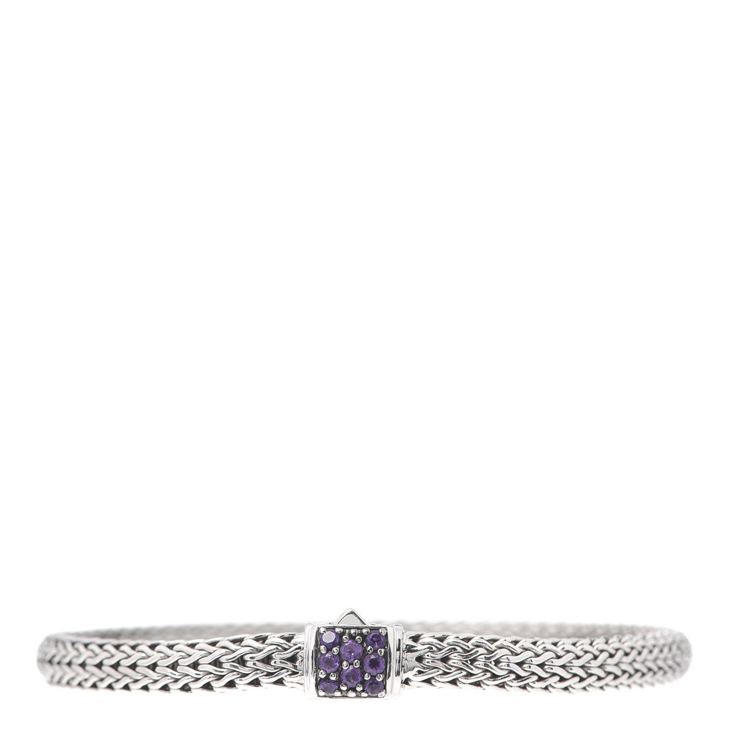 Sterling Silver Amethyst 5mm Classic Chain Bracelet