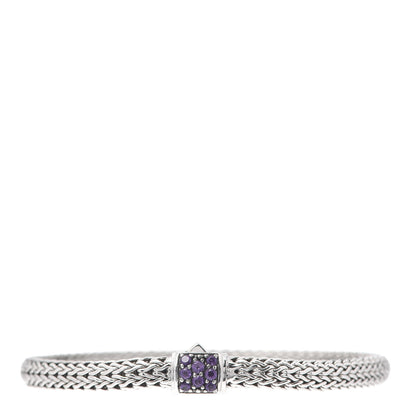 John Hardy Sterling Silver Amethyst 5mm Classic Chain Bracelet 1 of 5