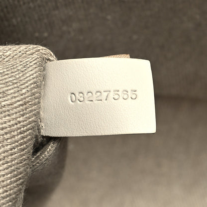 Chloe Linen Canvas Calfskin Blanket Stitched Medium Woody Ribbon Tote White Multicolor 7 of 10