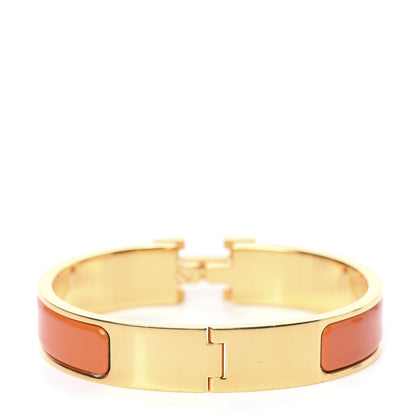 Hermes Enamel Narrow Clic Clac H Bracelet PM Orange 2 of 4