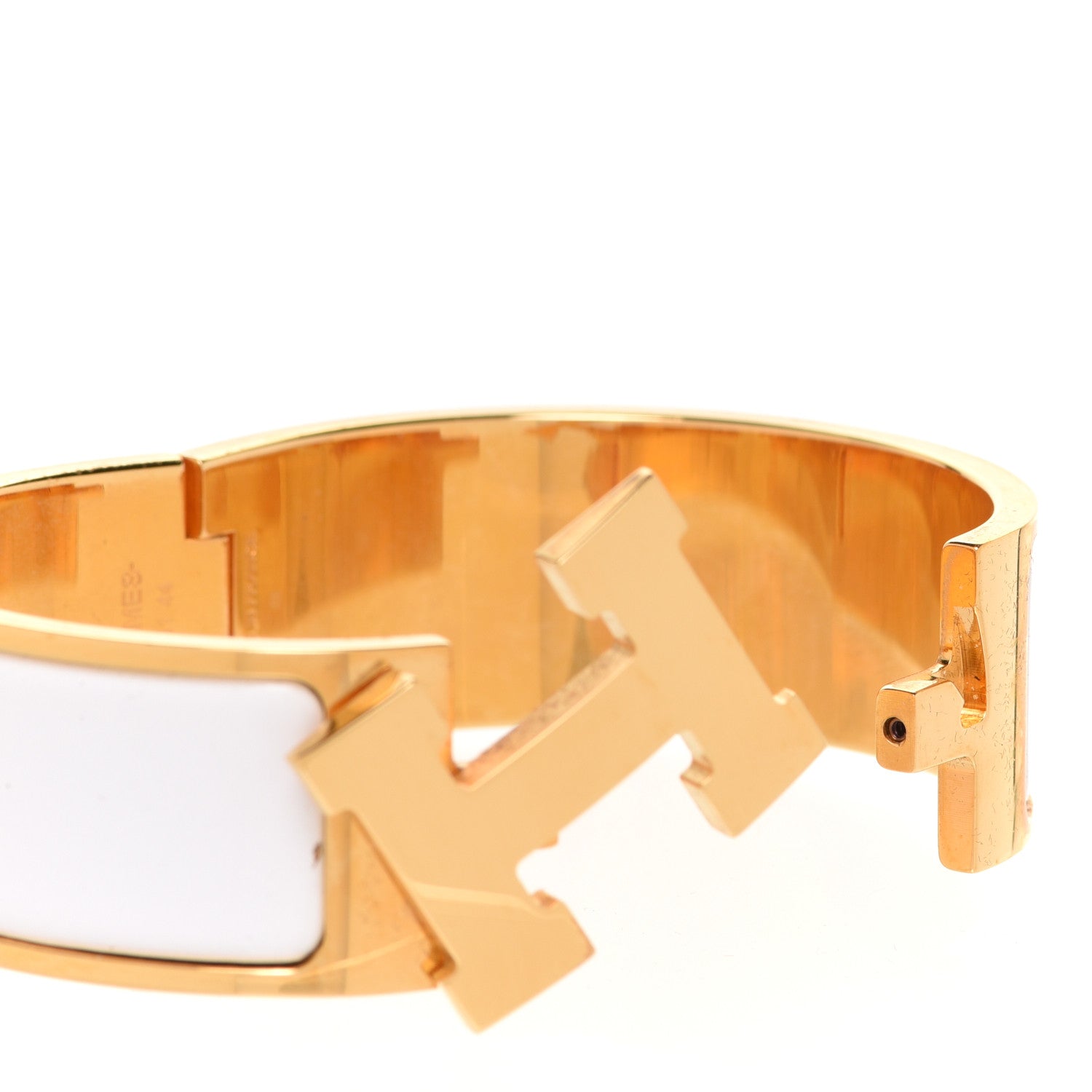 Hermes Enamel Wide Clic Clac H Bracelet GM White 4 of 6