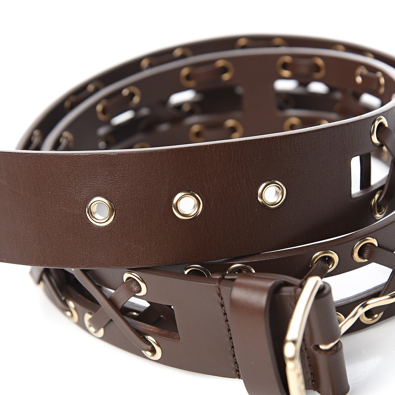 Chanel Cross Stitch Belt 90 36 Dark Brown 5 of 5