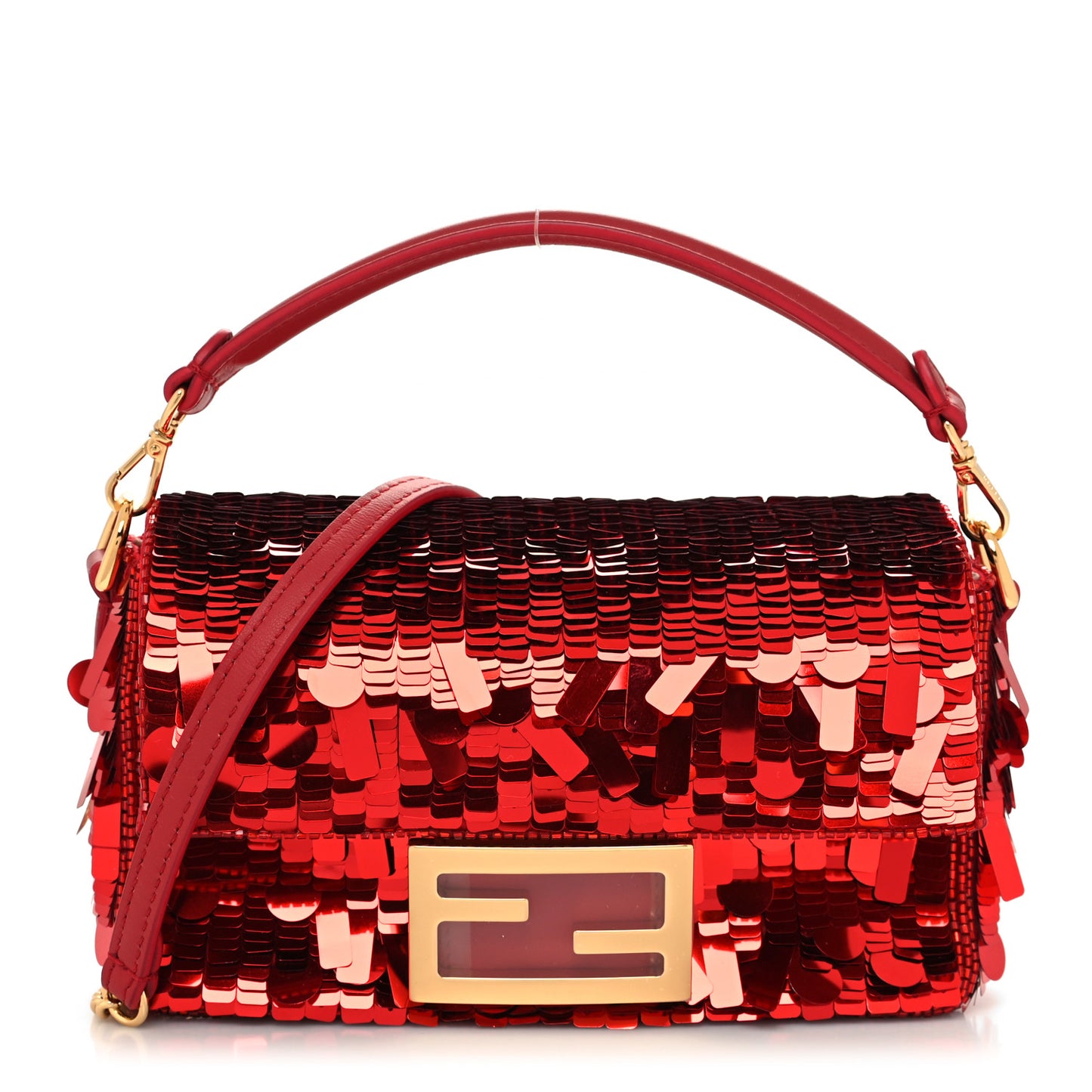 Sequin Paillettes Vitello Grace Sex and the City Mini Baguette Mattone