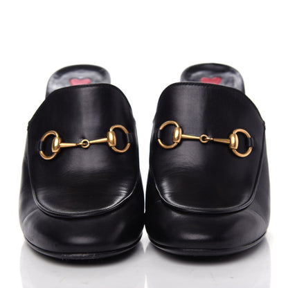 Gucci Malaga Kid Horsebit Princetown High Heel Mules 38 Black 2 of 11