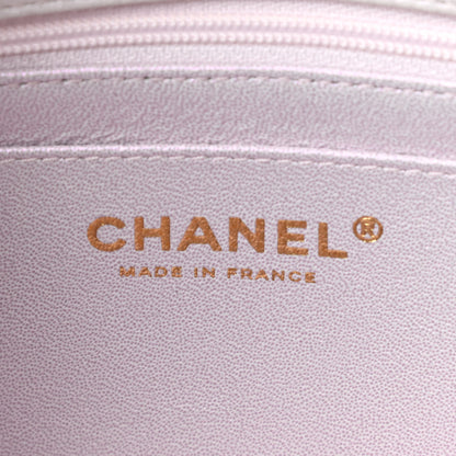 Chanel Iridescent Lambskin Quilted Mini Top Handle Rectangular Flap White 6 of 12