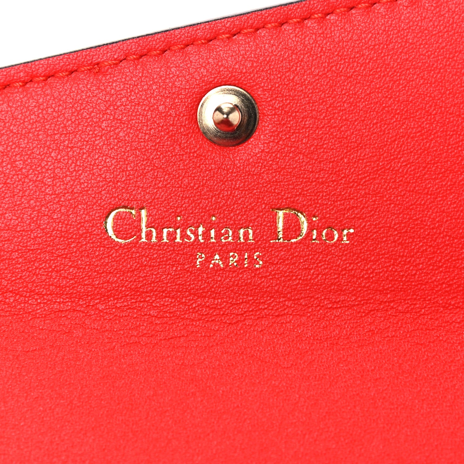 Christian Dior Smooth Calfskin Bi-Color Diorissimo Card Holder Pink Red 6 of 10