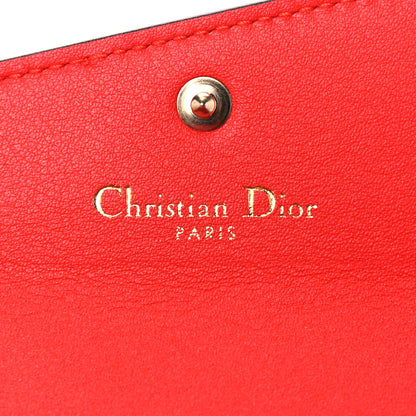 Christian Dior Smooth Calfskin Bi-Color Diorissimo Card Holder Pink Red 6 of 10