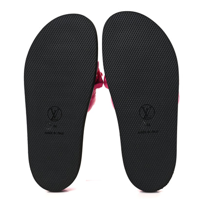 Louis Vuitton Calfskin Embossed Monogram Sunset Flat Comfort Mule 38 Rose Pop 5 of 7