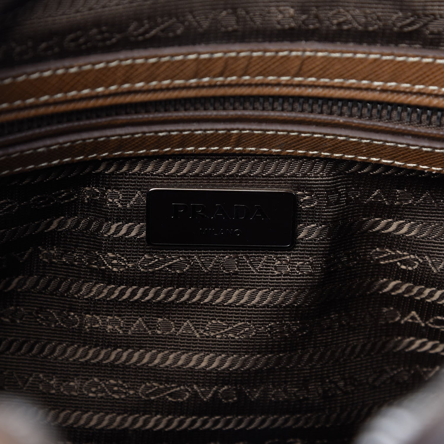 Prada Saffiano Lux Bowler Caramel Talco 8 of 11