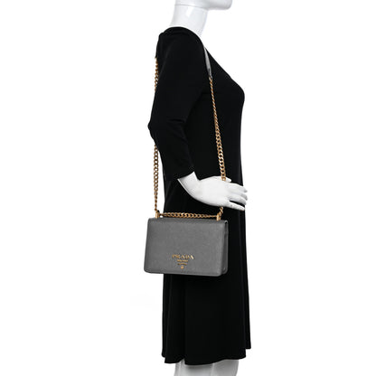 Prada Saffiano Chain Shoulder Bag Marmo 2 of 10