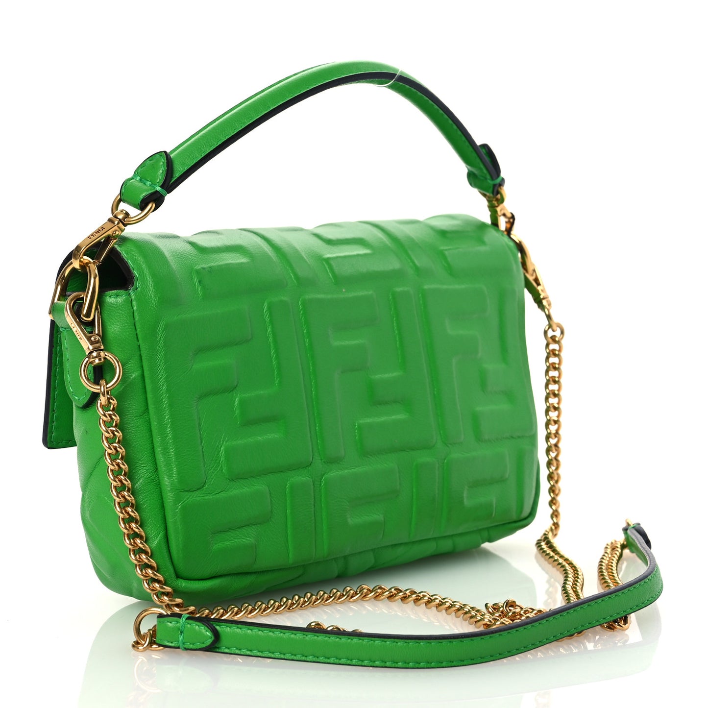 Nappa FF 1974 Embossed Mini Baguette Tomatillo