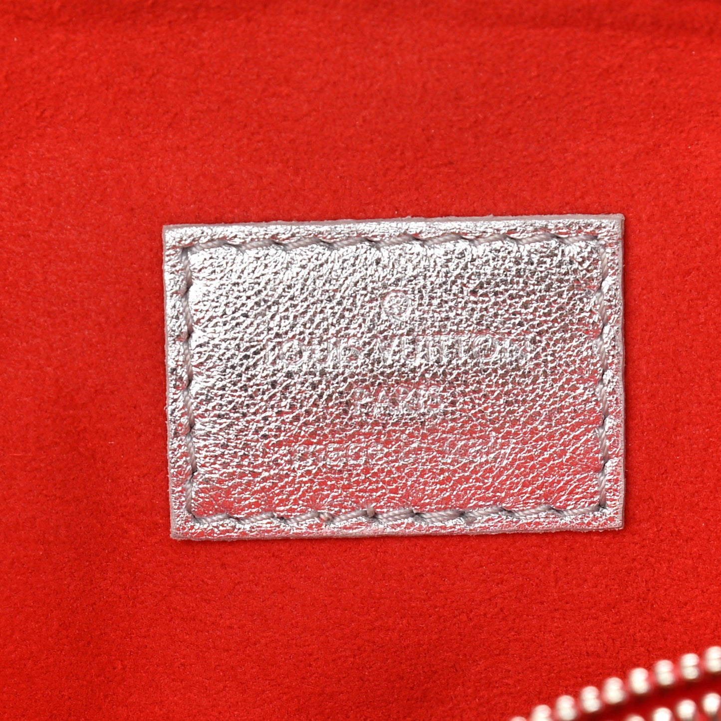 Metallic Lambskin Embossed Monogram Coussin PM Silver