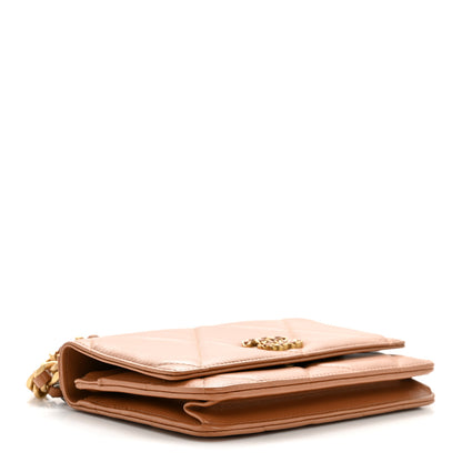 Chanel Lambskin Quilted Chanel 19 Wallet On Chain WOC Brown 4 of 15