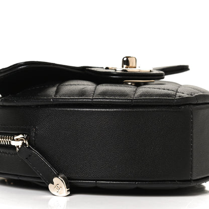 Chanel Lambskin Quilted CC In Love Heart Clutch With Chain Black 4 of 11