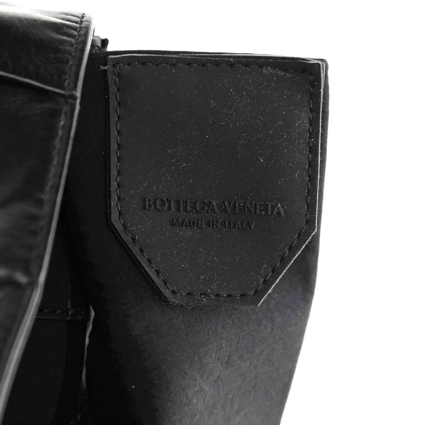 Paper Calfskin Intrecciato Cassette Belt Bag Black