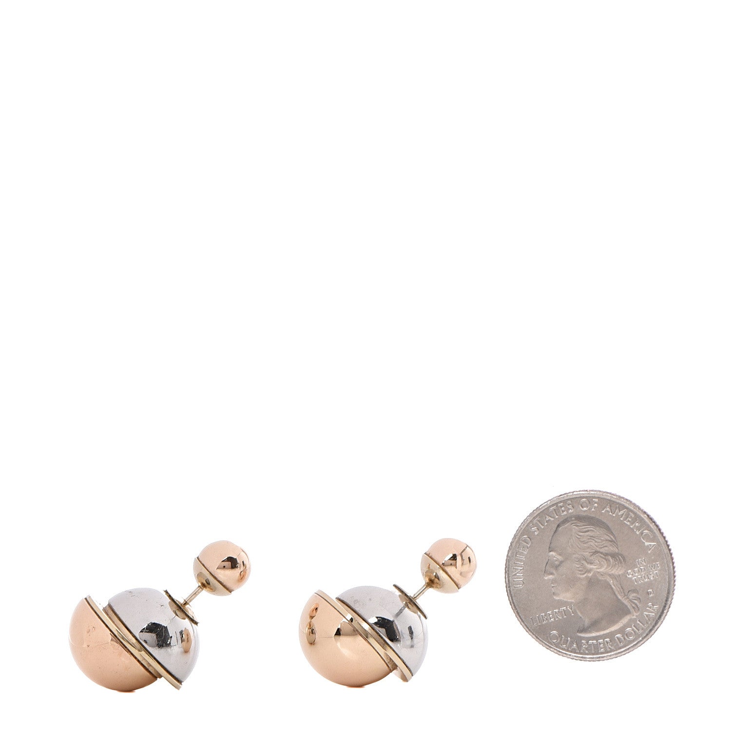 Christian Dior Mise En Dior Tribal Earrings Rose Gold Silver 2 of 7