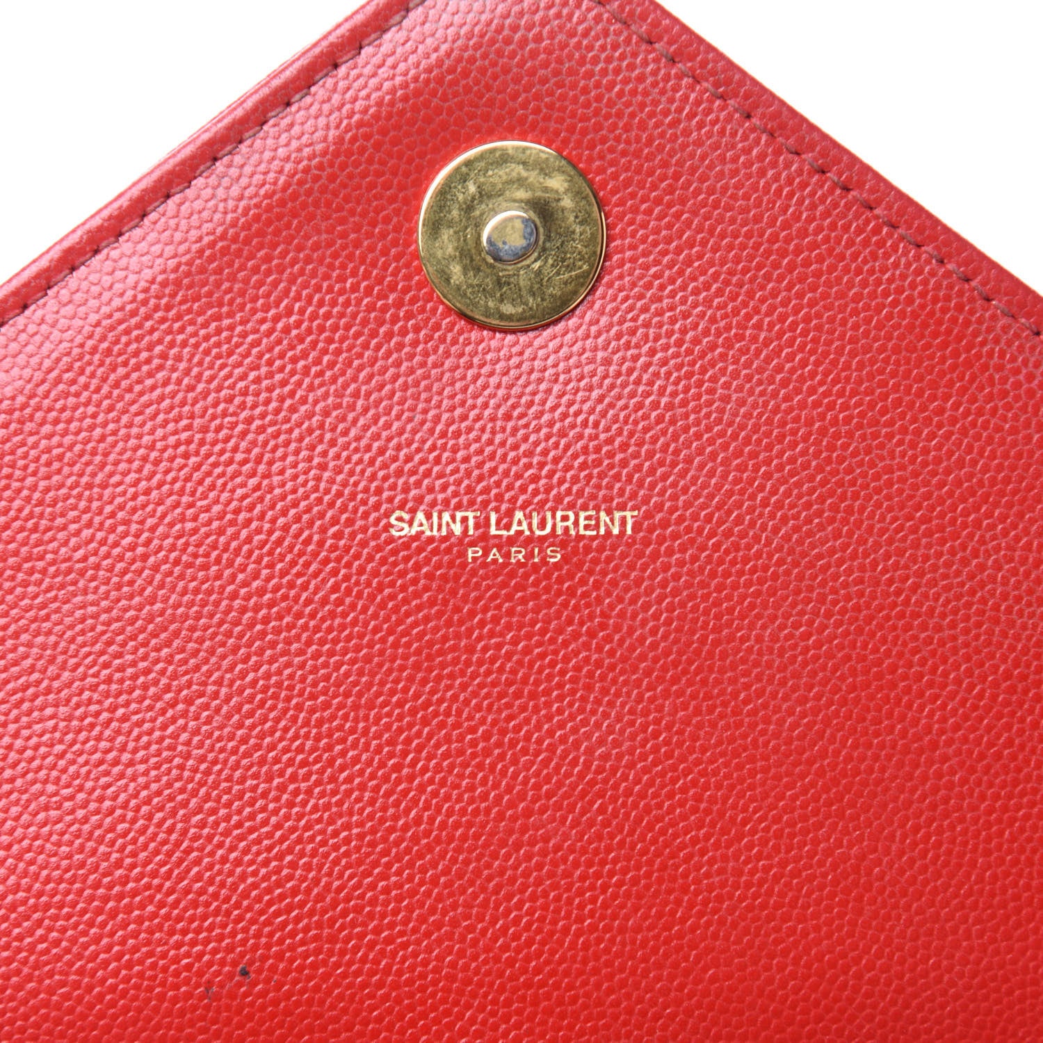 Saint Laurent Grain De Poudre Matelasse Chevron Large Monogram Satchel Lipstick Red 17 of 18