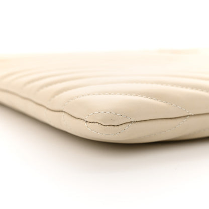 Saint Laurent Calfskin Matelasse Monogram Cassandre Tablet Pouch Sea Salt 9 of 10