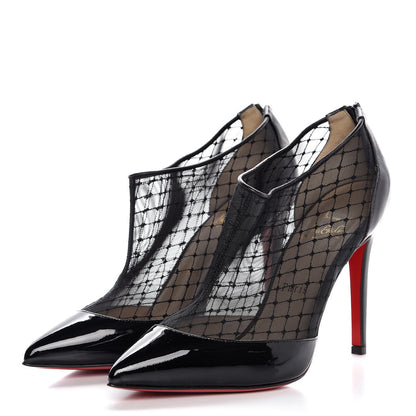 Christian Louboutin Kid Patent Resile Brode Filette 100 Ankle Boots 38 Black 3 of 8