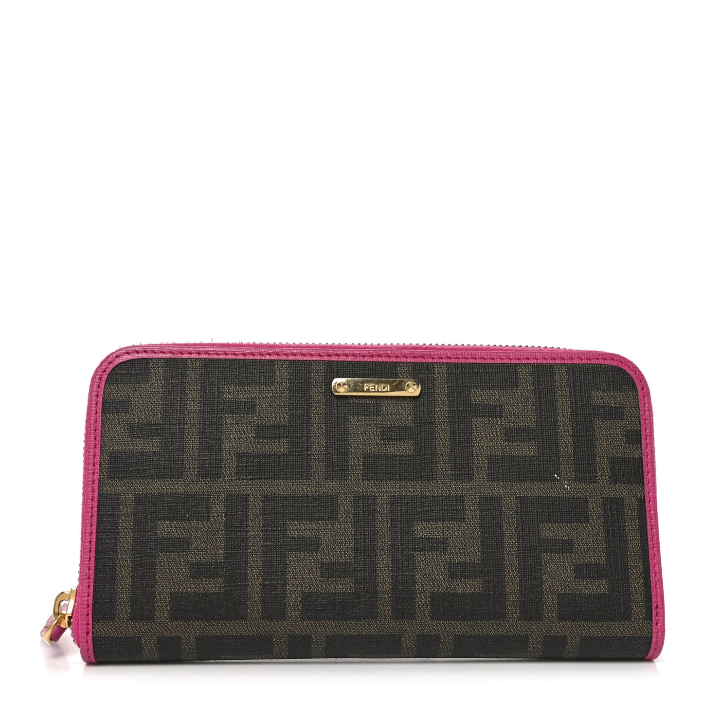 Zucca Spalmati Vitello Elite Zip Around Wallet Tobacco Ciclamino