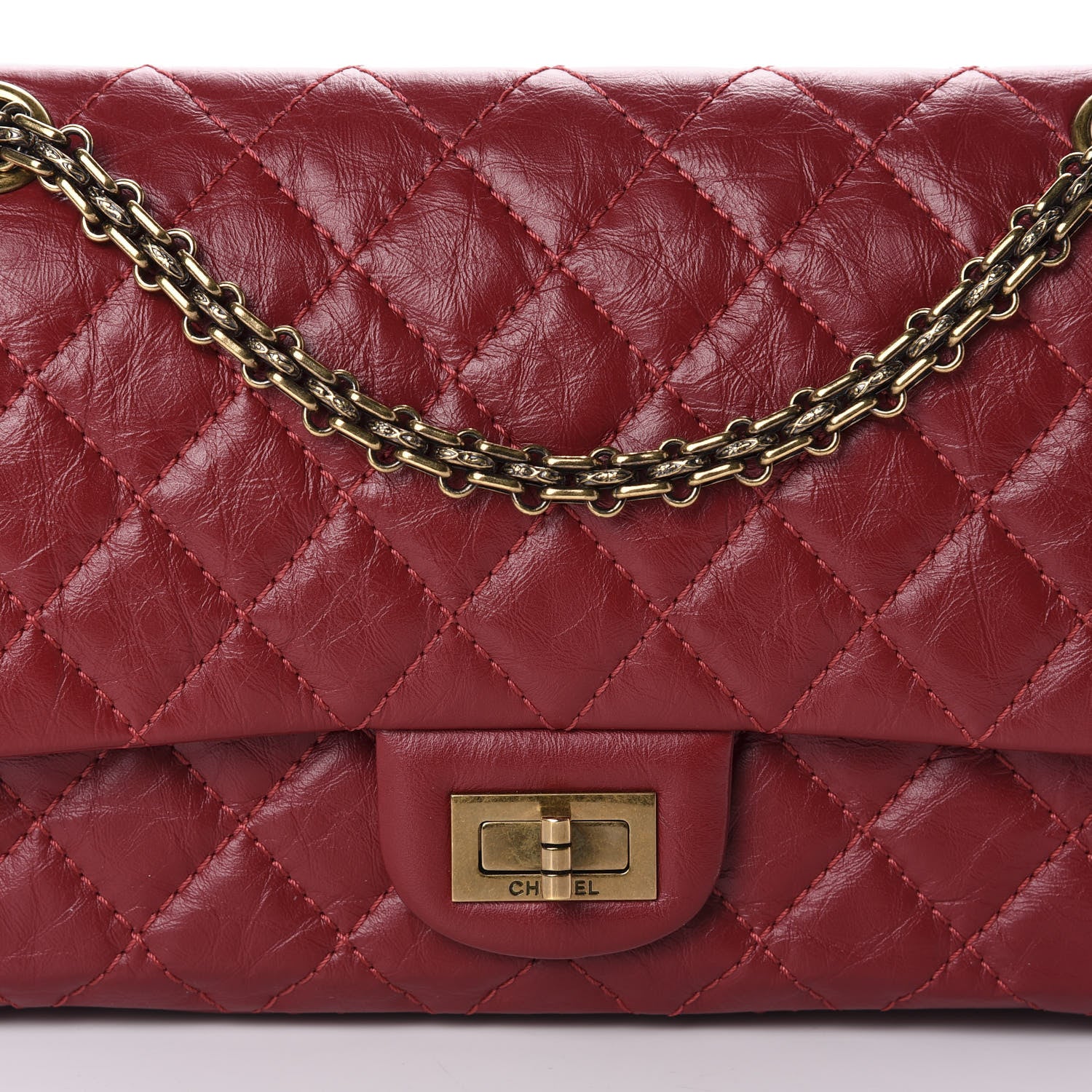 Chanel Aged Calfskin Quilted 2.55 Reissue 225 Flap Red 11 of 11