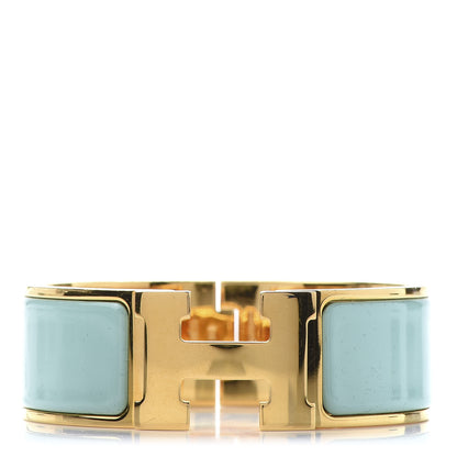 Hermes Enamel Wide Clic Clac H Bracelet GM Lagon 1 of 4