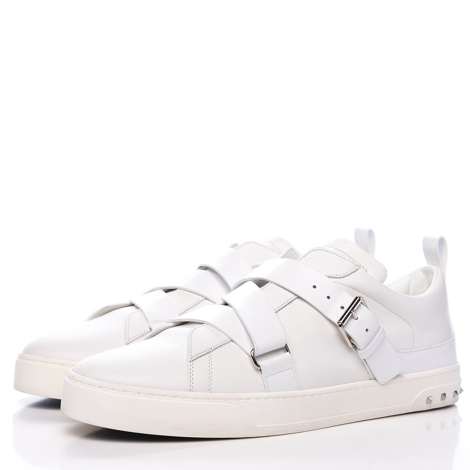 Valentino Garavani Calfskin Mens V Punk Low Top Sneakers 47 White 3 of 11