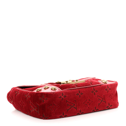 Louis Vuitton Monogram Velours Alligator Irvine Red 4 of 9