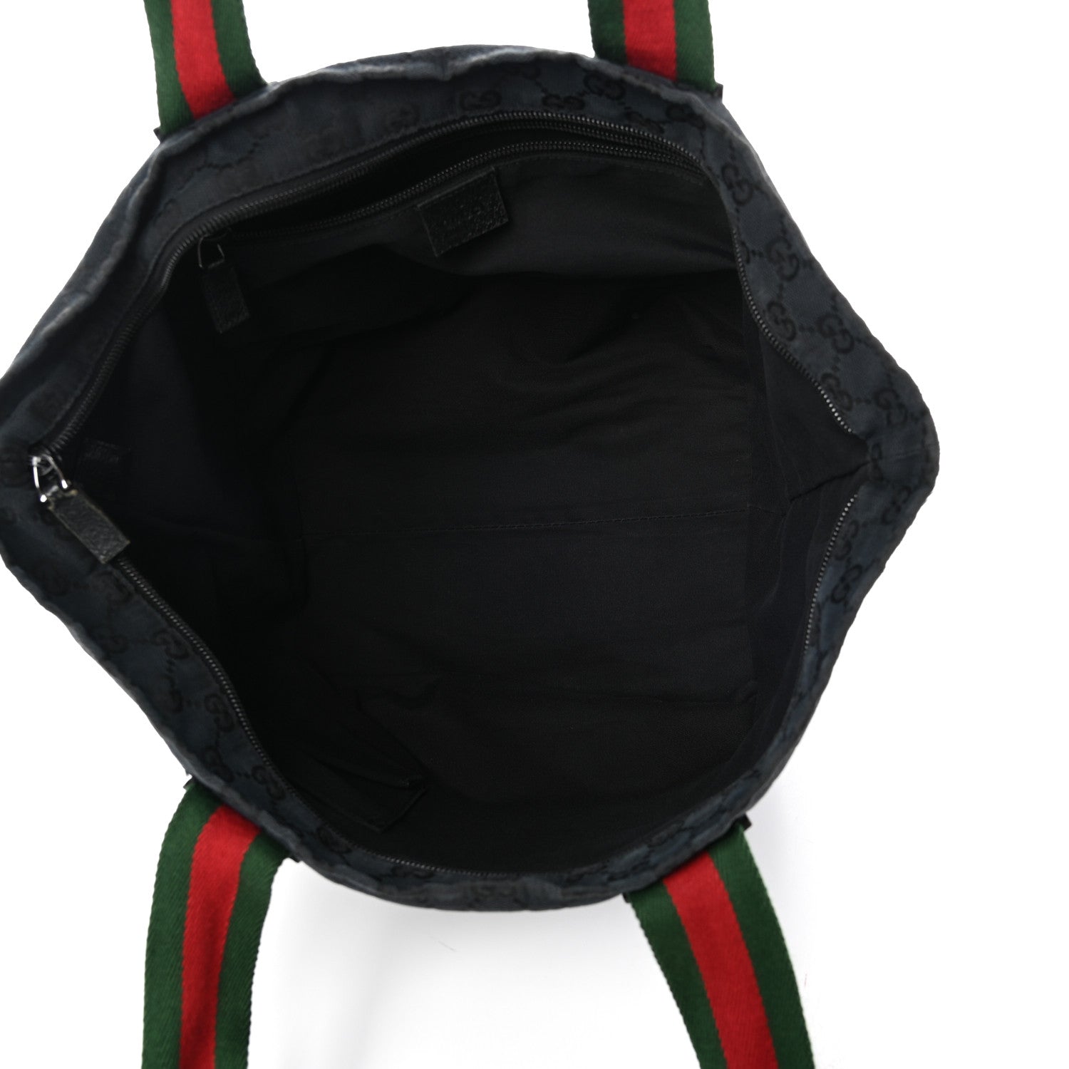 Gucci GG Monogram Medium Web Handle Bucket Tote Black 5 of 9