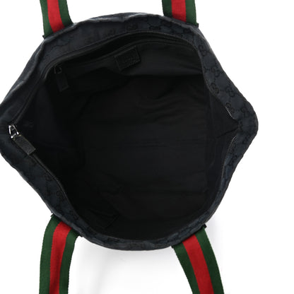 Gucci GG Monogram Medium Web Handle Bucket Tote Black 5 of 9