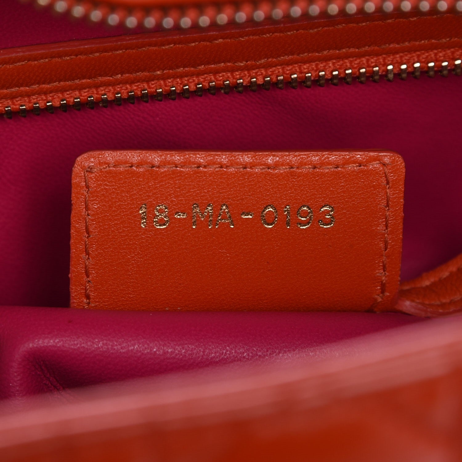 Christian Dior Lambskin Cannage Large Bi-Color Lady Dior Orange Fuchsia 12 of 17