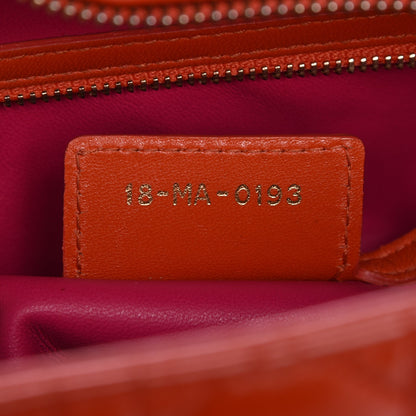 Christian Dior Lambskin Cannage Large Bi-Color Lady Dior Orange Fuchsia 12 of 17