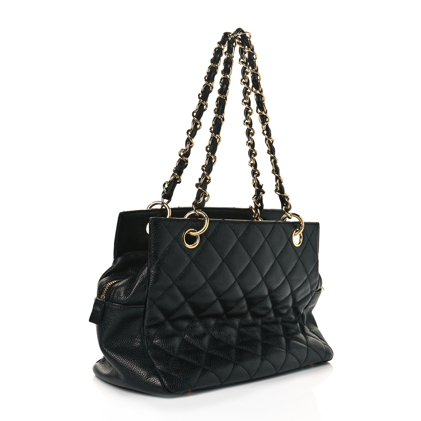 Caviar Quilted Petit Timeless Tote PTT Black