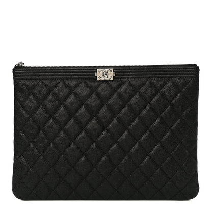 Chanel Caviar Quilted Medium Boy Cosmetic Case Black 1 of 10
