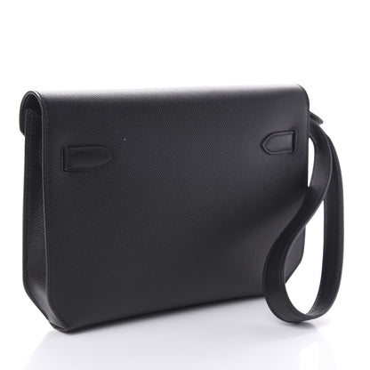 Hermes Epsom Kelly Depeches 25 Pouch Black 3 of 8