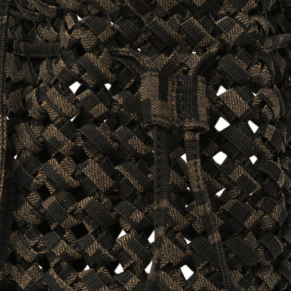 Fendi Fabric Jacquard F is Fendi FF 1974 Woven Knotted Mini Mon Tresor Bucket Bag Tabacco Moro 8 of 10