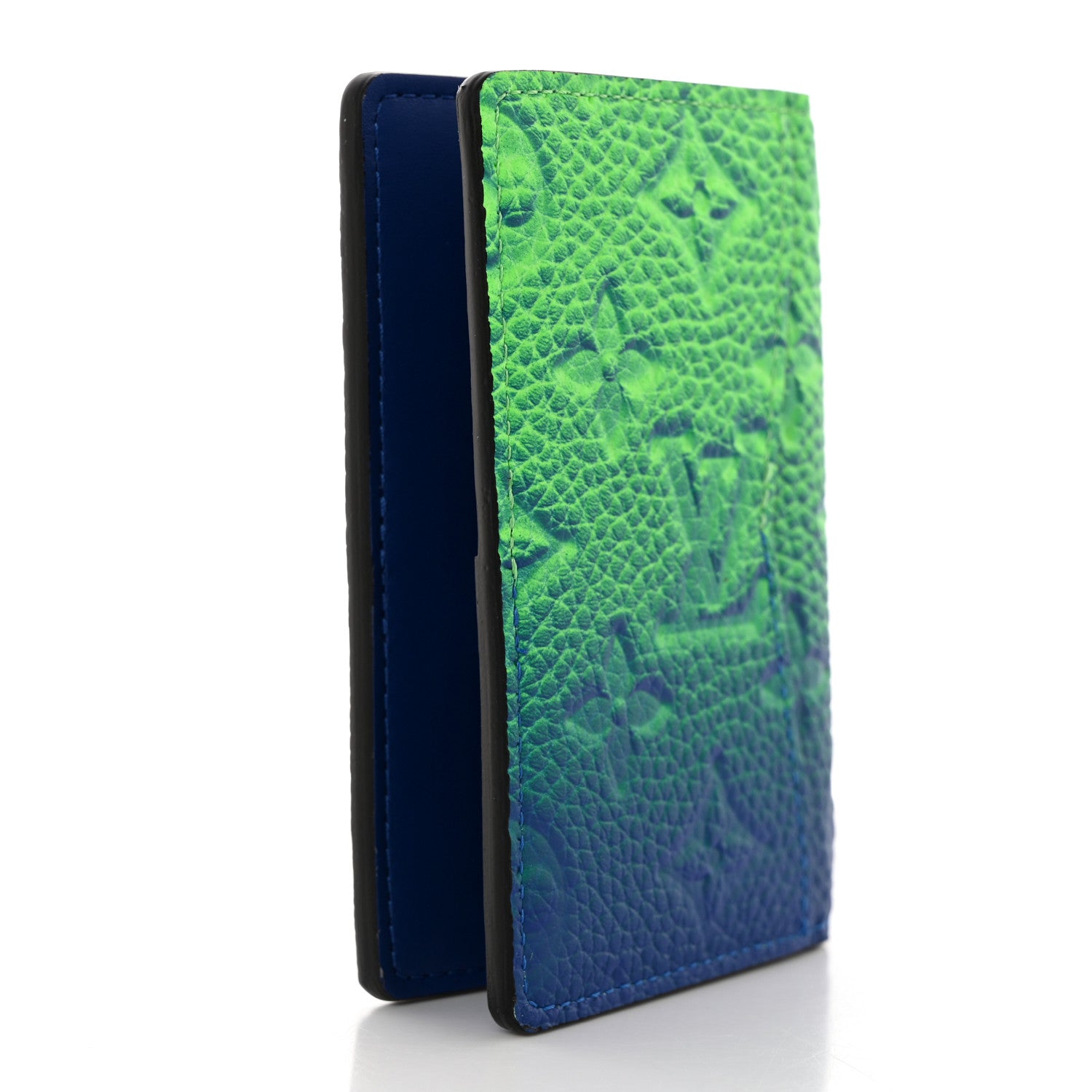 Louis Vuitton Taurillon Illusion Pocket Organizer Bleu Vert 3 of 7