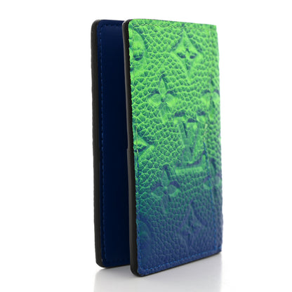 Louis Vuitton Taurillon Illusion Pocket Organizer Bleu Vert 3 of 7
