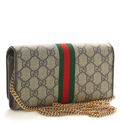 Gucci GG Supreme Monogram Web Ophidia Wallet On Chain Brown 3 of 10