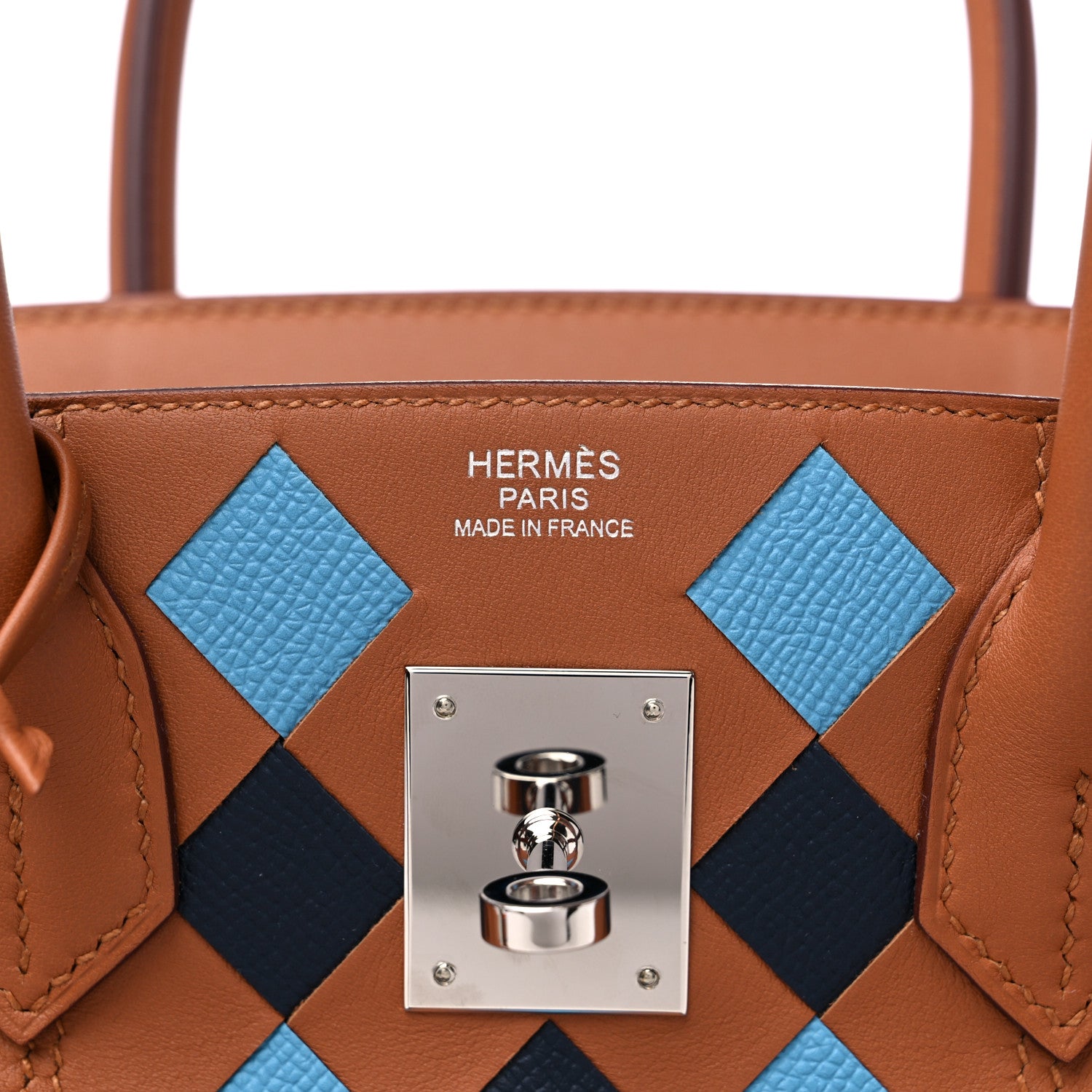 Hermes Swift Epsom Tressage Birkin 30 Gold Bleu de Nord Bleu Indigo 6 of 9