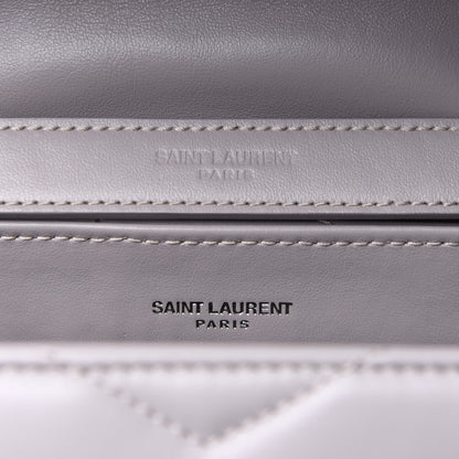 Saint Laurent Calfskin Y Quilted Monogram Small Loulou Chain Satchel Granite 8 of 11