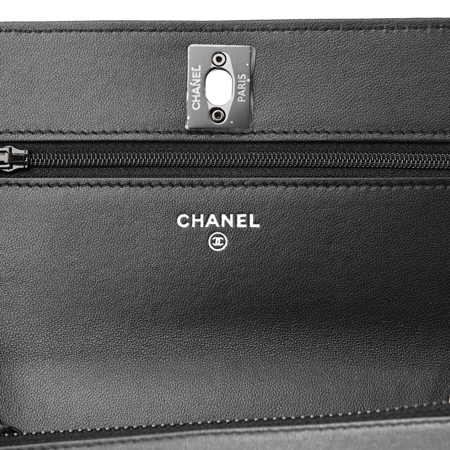 Chanel Lambskin Quilted Trendy CC Wallet On Chain WOC So Black 6 of 11