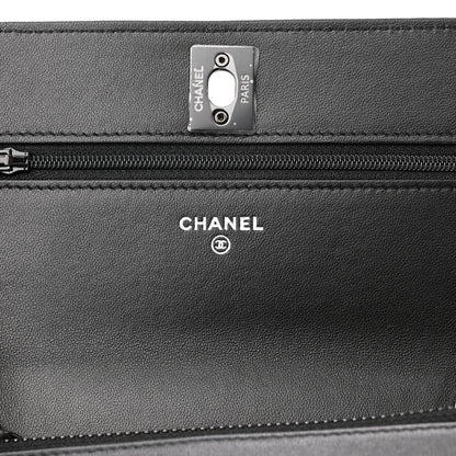 Chanel Lambskin Quilted Trendy CC Wallet On Chain WOC So Black 6 of 11