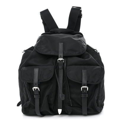 Prada Nylon Vela Saffiano Medium Backpack Black 1 of 12